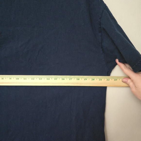 Vtg 90’s Nike White Tag USA Made Blue Shirt Large Embroidered Swoosh Spellout - Picture 6 of 8